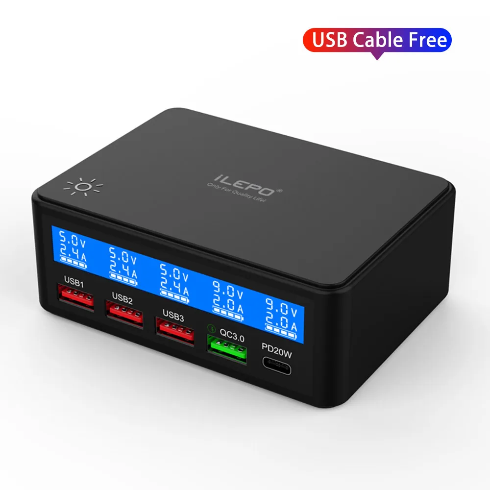 Ilepo 8 Port Usb Charger Charger Phone Multi Port Charger Multi Usb