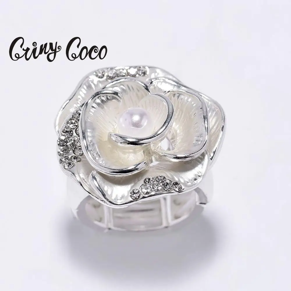 Cring Coco 2020 высококачественные кольца с цветами для женщин серебряная эмаль металлическое Женское