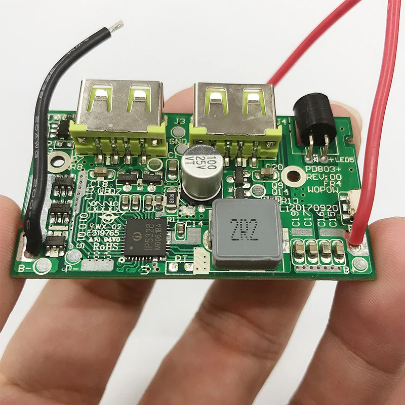 Dual USB Type-c QC 3.0 Quick Charging Board Fast Charger Module IP5328 High Efficiency for Polymer Li-ion Lithium 18650 Battery |
