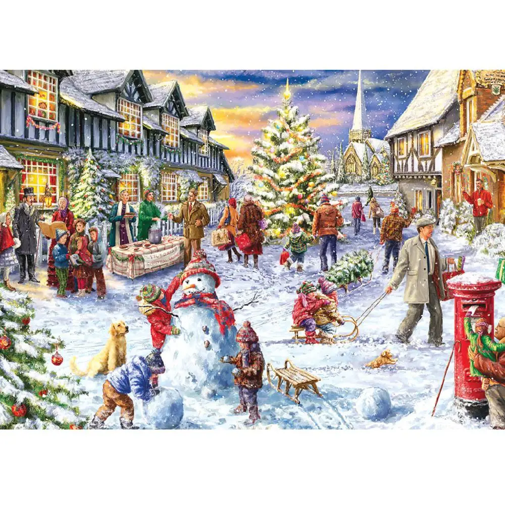 Puzzle Merry Christmas Large Jigsaw 1000 Piece Educational for Kids Adults Gift 