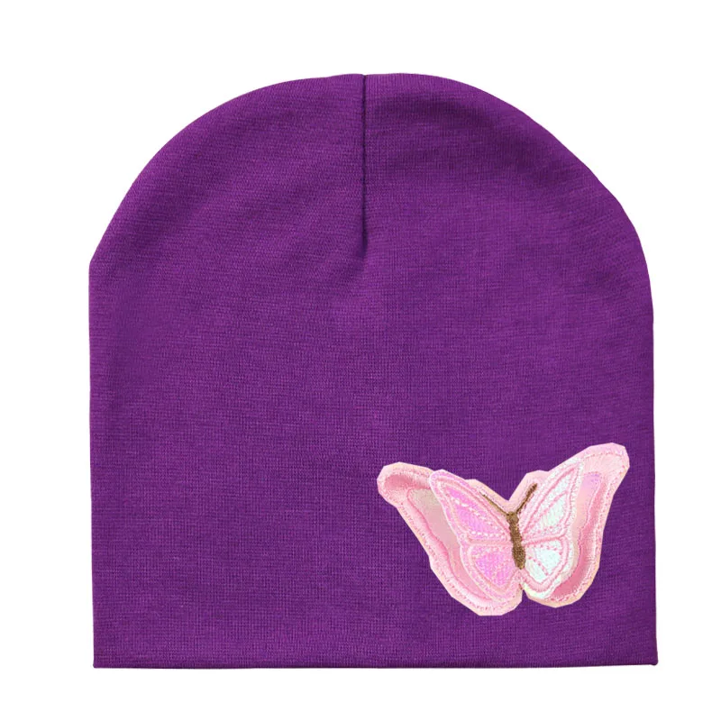 New Baby boy girl hat color butterfly cloth sticker Toddler Infant Beanie Hat Spring Autumn Winter Children's Hats kids beanies
