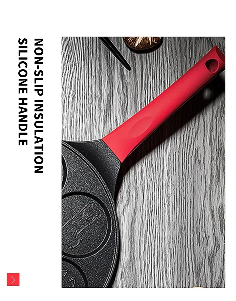 Keelorn 43*26*4.5cm Seven-hole Breakfast Pot Multi-function Flat Bottom Porous Frying Pan Non-stick Egg Eumpling Pot