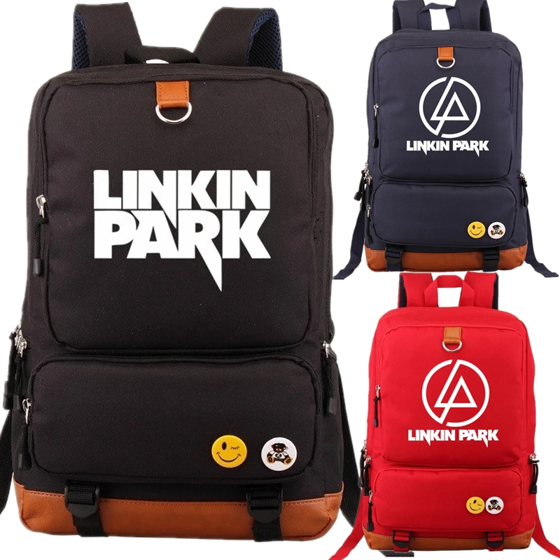 Linkin Park Рюкзак Школьный Мешок Большой Размер Сумка Для Ноутбука Рождественский Подарок Может Светиться в Темноте Пару Мешок Mochila Модный Путешествовать Спорт Уличный Кемпинг