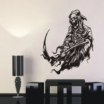 

Vinyl Wall Decal Grim Reaper Wall Sticker Home Decoration Skeleton Death Horror Art Wall Art Mural Removable Wall Poster