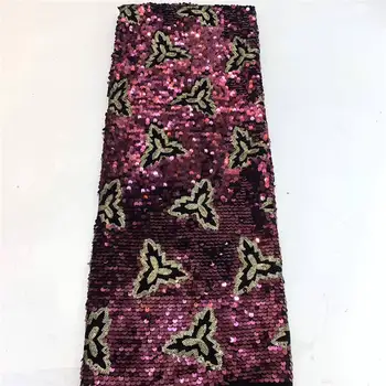 

Latest French Tulle Lace Fabric High Quality Sequins Fabric Embroidery Wedding Dress For African Lace Material 3119b