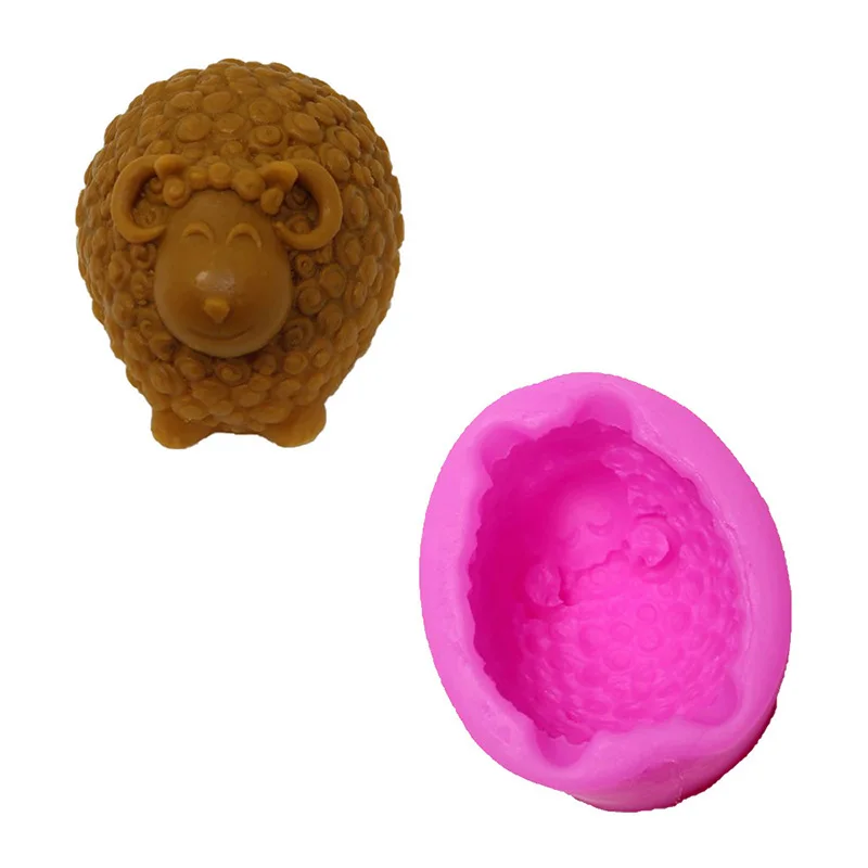 sheep 3D мультфильм форма в виде овечки помадка силиконовая форма торта свечи украшения торта инструменты DIY ручной работы мыло глина плесень - Цвет: sheep