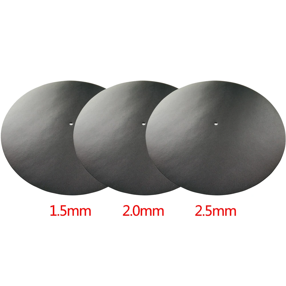 1.5/2.0/2.5mm Disc Audiophile Black Round Record Player Anti Shake Music Wear Resistant Turntable Slipmat Hobby Accessories