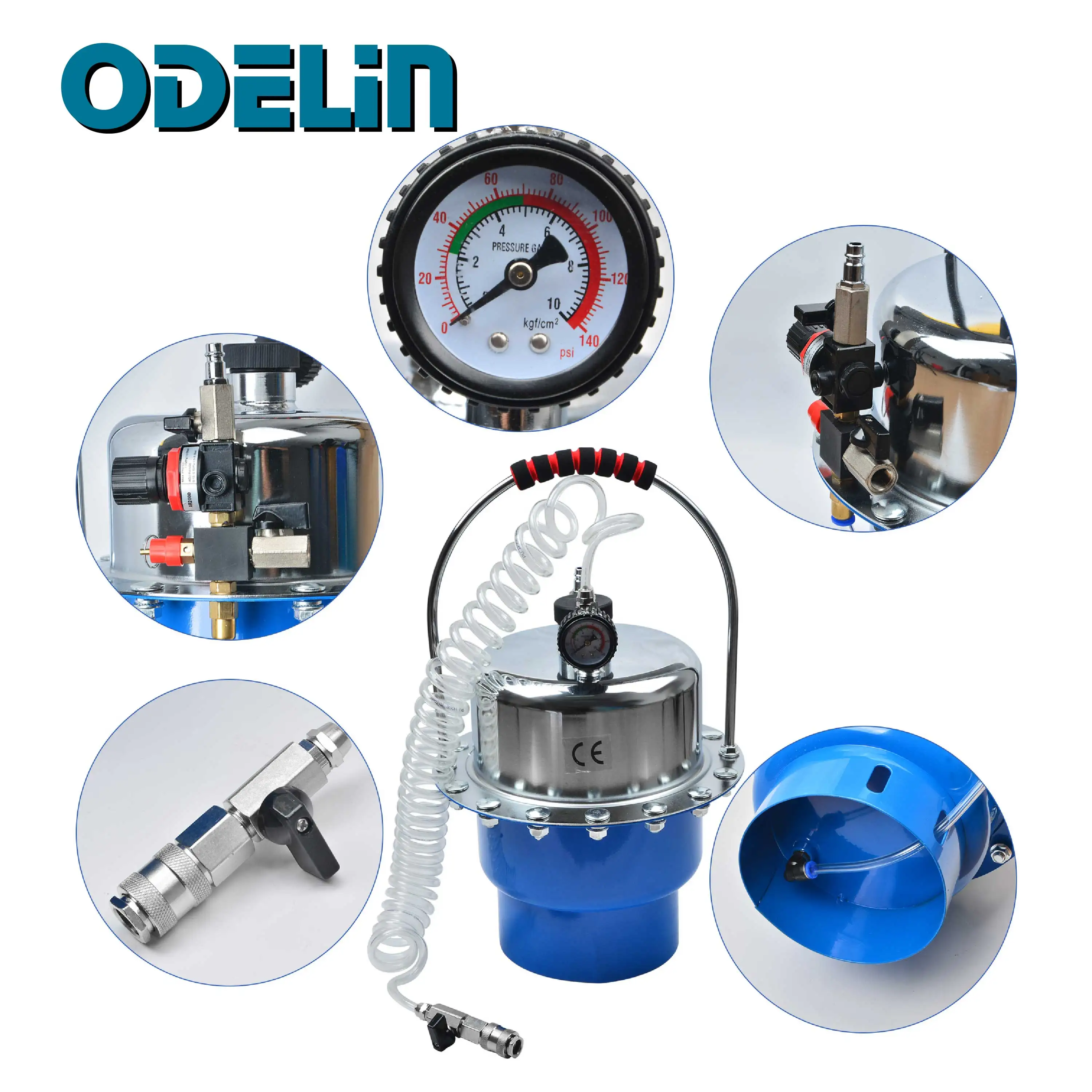 Brake Tools 8milelake Pneumatic Air Pressure Bleeder Tool Set Brake