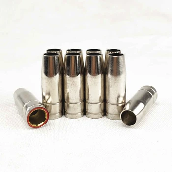 

New 15Ak Gas Nozzle 10Pcs Mig Welding Torch Gas Nozzle Contact Tip For Mig Mag Welding