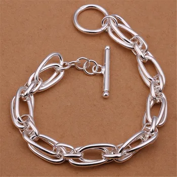 

Wholesale Cheap for men women chain silver color plated bracelets noble wedding party fashion jewelry Christmas gifts H320