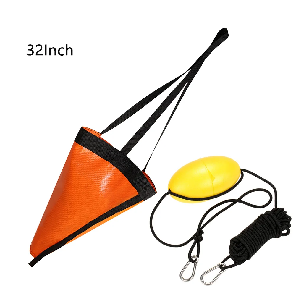 24 '/32 '/42 ' Sea Drogue Anchor float Marine Kayak Drift Anchor 30ft Rowing Sock Brake Boat Fishing Canoe - Цвет: Orange 32 Inch