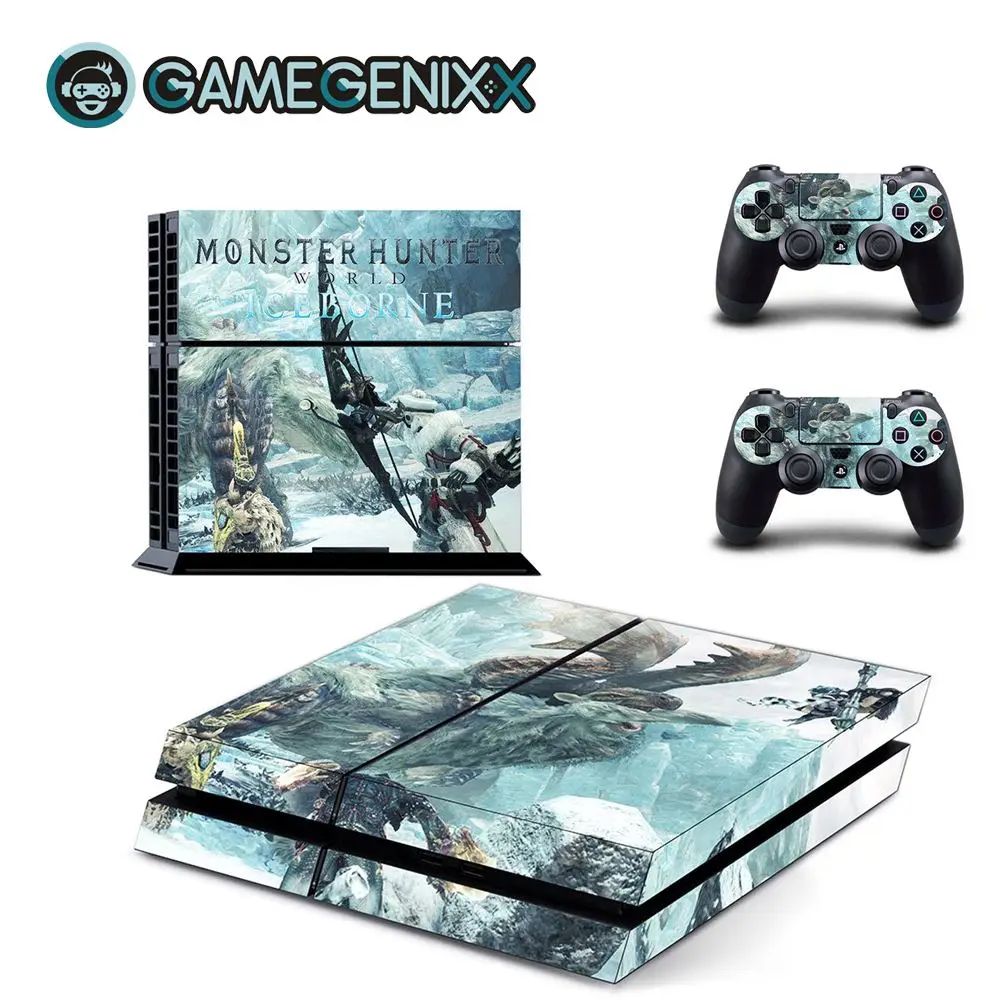 GAMEGENIXX кожаный виток винилопласта с наклейкой чехол Полный набор для PS4 консоли и 2 контроллера-Monster Hunter World