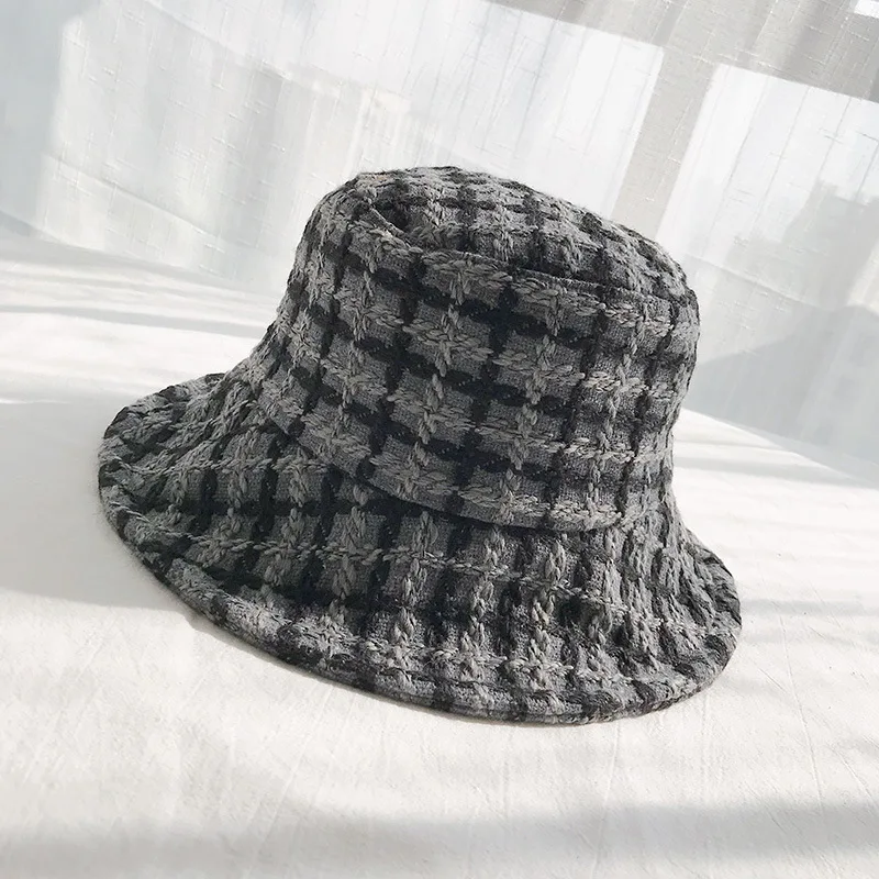 USPOP 2019 зимние женские шапки модные твидовые клетчатые шляпы толстые теплые с