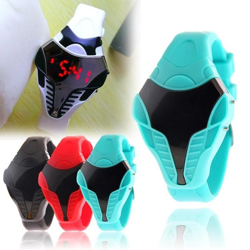 

LED Snakehead Multifunction Digital Wrist Watch Men Sports Watch Silicone Watch Stopwatch Alarm Clock Nightlight Christmas Gift