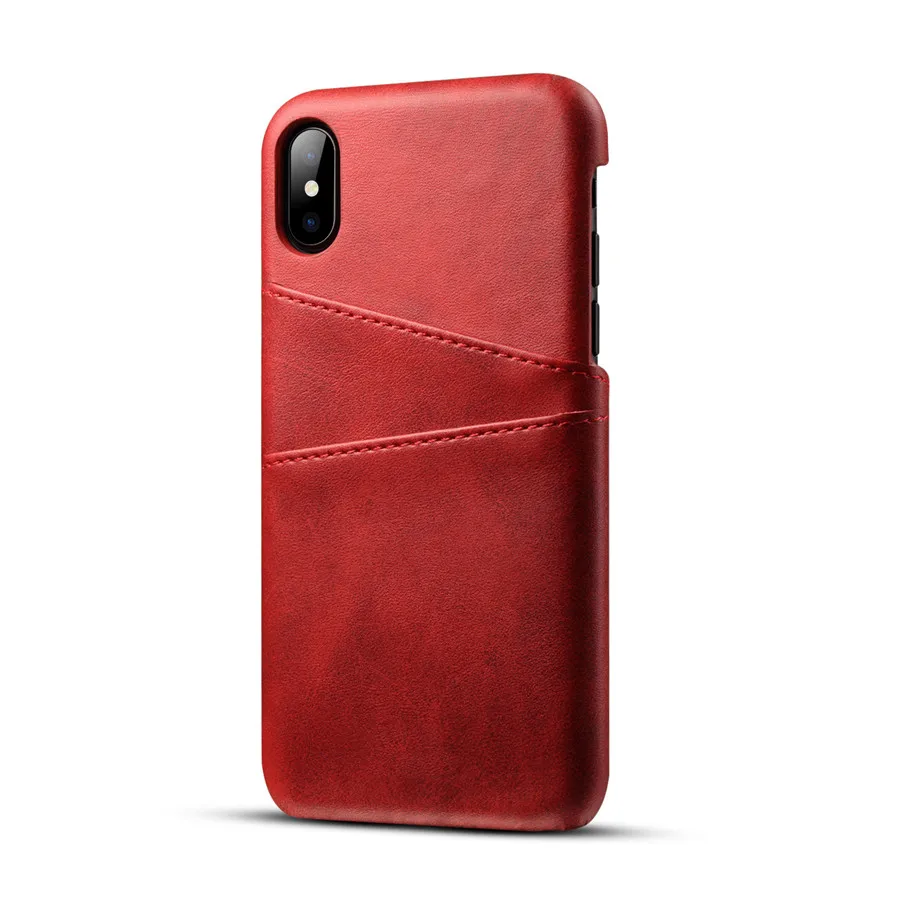 Чехол из натуральной кожи для iPhone 11 Por Max X XS XR Ретро винтажная задняя чехол для iPhone 7 8 6 6s Plus с кармашками для карт