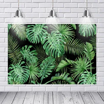 

Jungle Green Leaves Backdrop Tropical Safari Plants Photo Background Baby Shower Party Photography Decor Studio Shooting