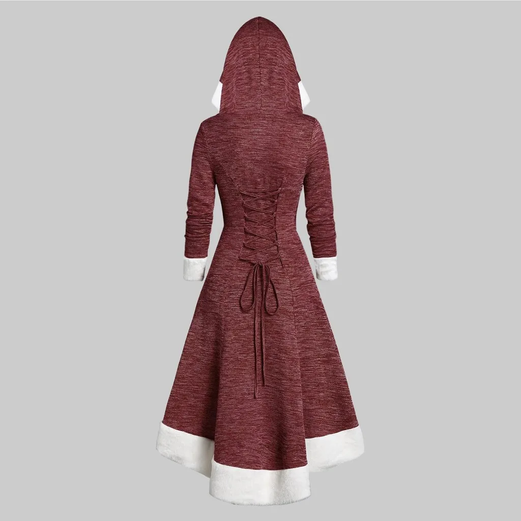 Robe hiver femme, женское платье с длинным рукавом, винтажное, на бретельках, на пуговицах, высокая низкая, миди, зимнее платье, vestidos ropa mujer