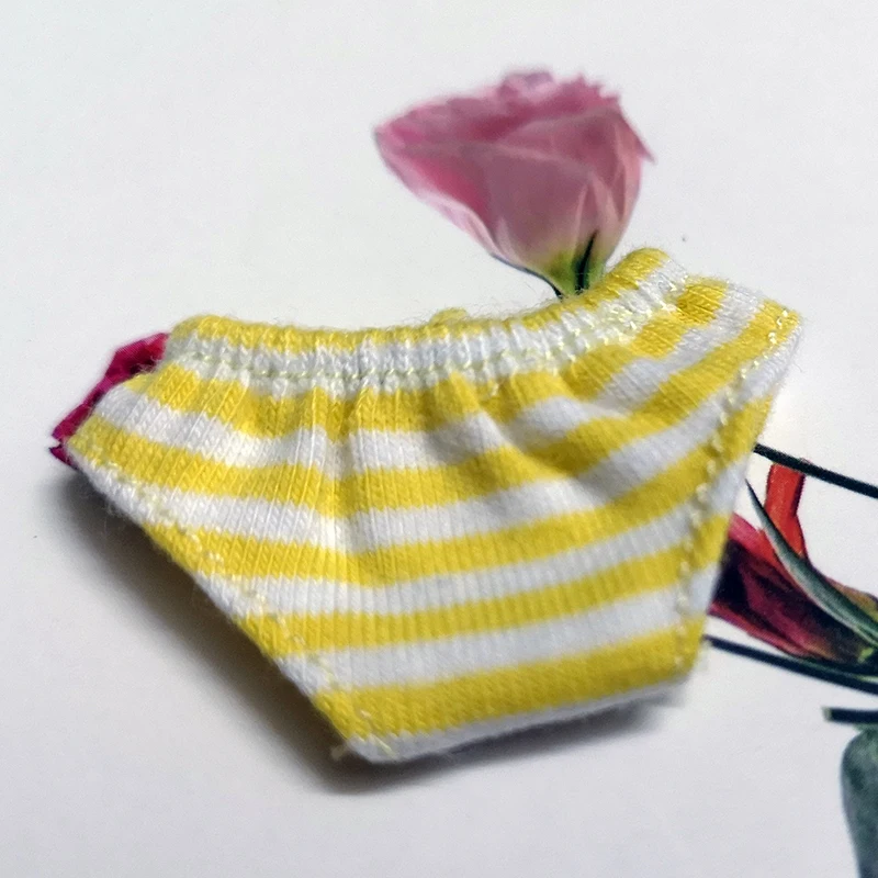 Яркие цвета в полоску Blyth Кукла Одежда Нижнее белье Трусы для Blyth, Barbies, OB24, одежда для «пуллип» трусы для 1/6 аксессуары для кукол - Цвет: yellow stripe