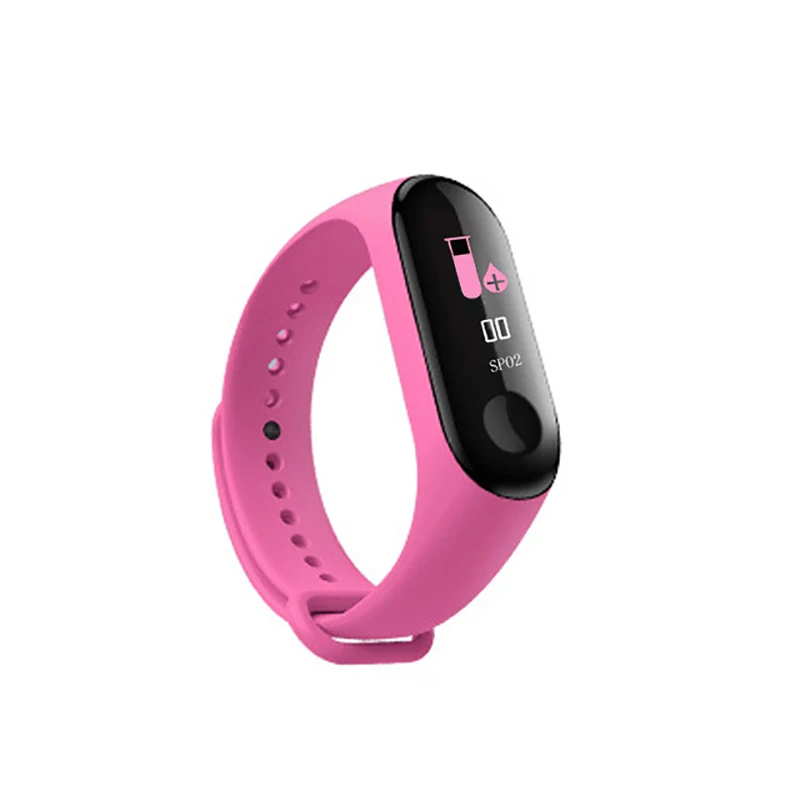 M3 Plus Pink M3 модный умный спортивный браслет женские часы мониторинг сердечного ритма сна шагомер водонепроницаемый силиконовый ремешок часы для мужчин и женщин - Цвет: M3 Plus Pink