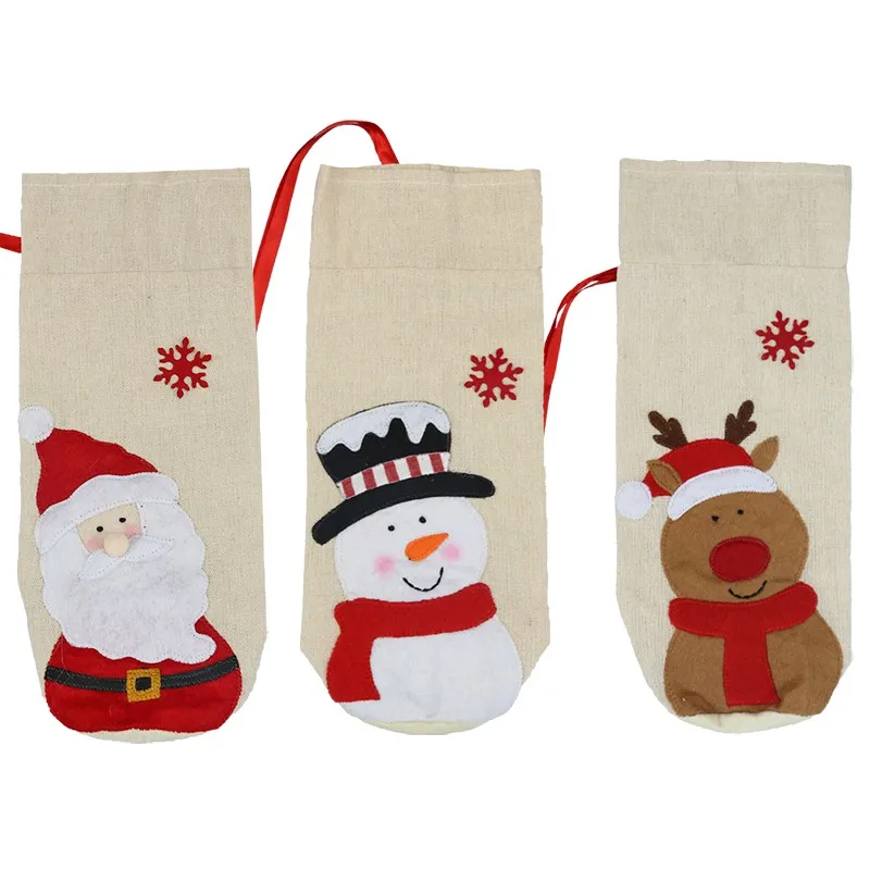 New Christmas Supplies Christmas Decorations Santa Claus Snowman Elk Wine Bottle Cover Christmas Home Decorations