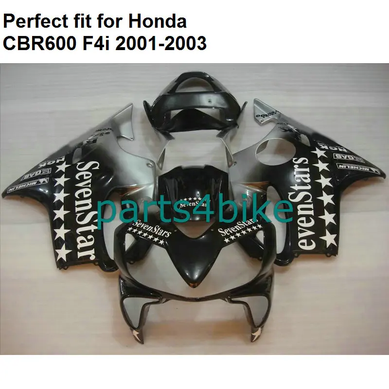 Обтекатель комплект для Honda CBR 600 F4i 2001 2002 2003 семь звезд Черный Обтекатели CBR600 F4i 01 02 03 BA61