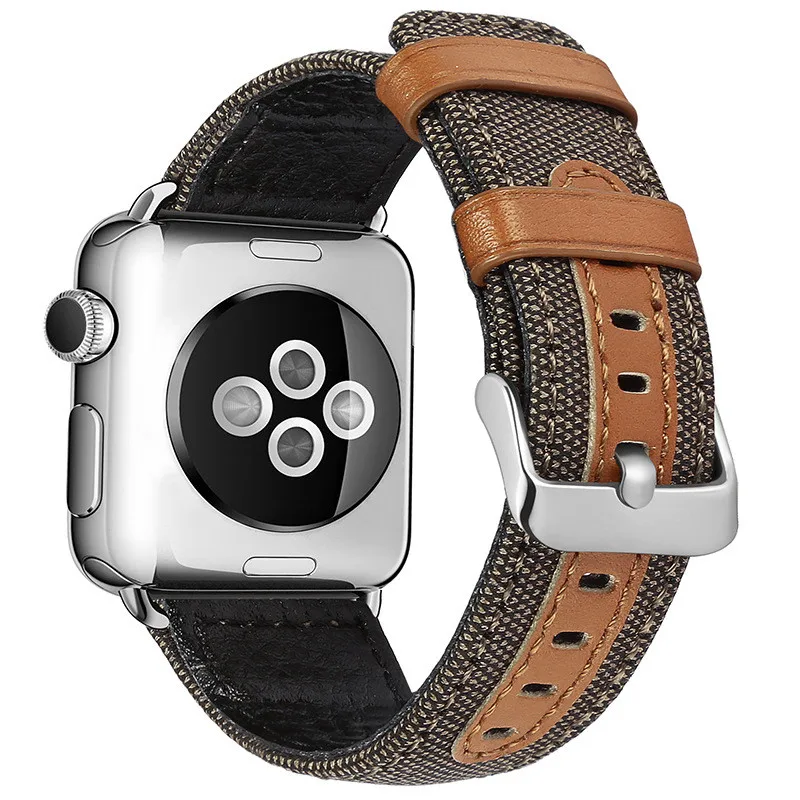 Классический джинсовый/кожаный ремешок для Apple Watch 38 мм 40 мм 42 мм 44 мм тканевый браслет для iWatch серии 2 3 4 ремешок для часов