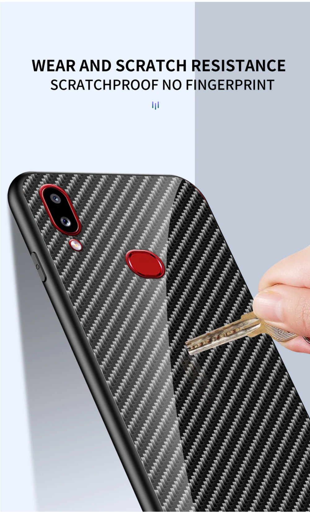 Для samsung Galaxy A10S SM-A107F SM-A107FD углеродное волокно текстура стекло гибридный мягкий силиконовый чехол для samsung A 10S чехол для телефона
