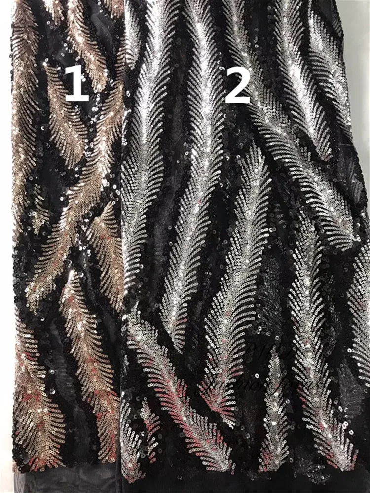 embroidered tulle mesh lace fabric with sequins african net lace fabric for party dress lace fabric
