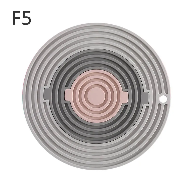 F5 Круглая форма 3 в 1 изоляционный коврик для декора стола аксессуары для кухни многофункциональная подстаканник чаши подставки силиконовые - Цвет: F5