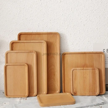 

Wooden Hotel Tea Tray Coffee Breakfast Bread Tea Tray