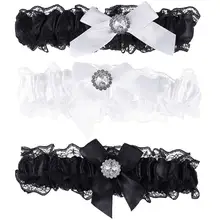 3 Pcs Bride Garter Lace Garter Bowknot Design Leg Belt Sexy Leg Band Ornament