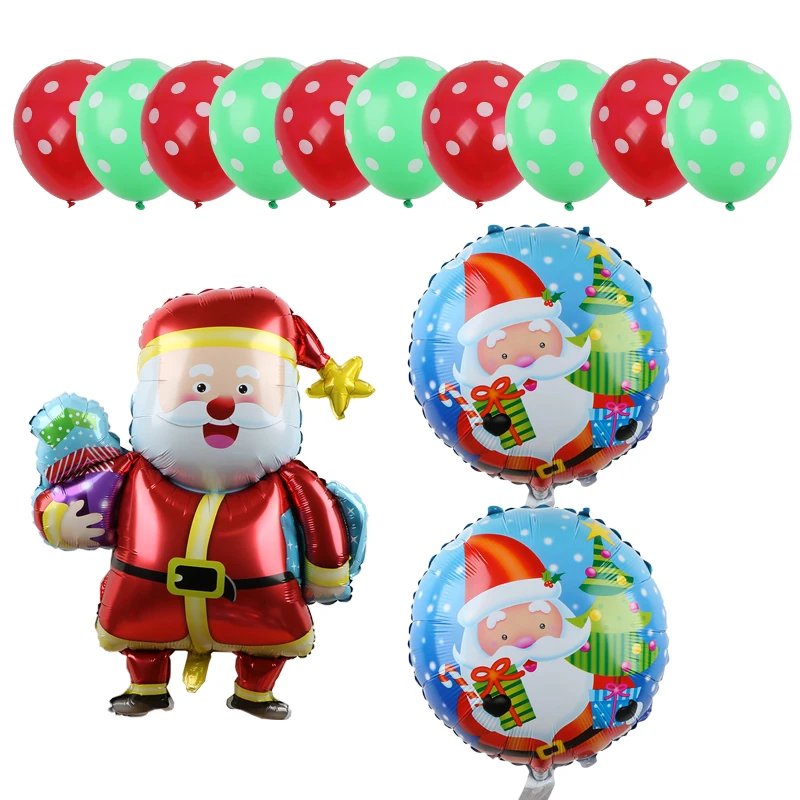 13p рождественские украшения шары набор Санта-Клаус Снеговик Рождество Globos воздушный шар из фольги украшения для рождественской вечеринки Рождественский орнамент