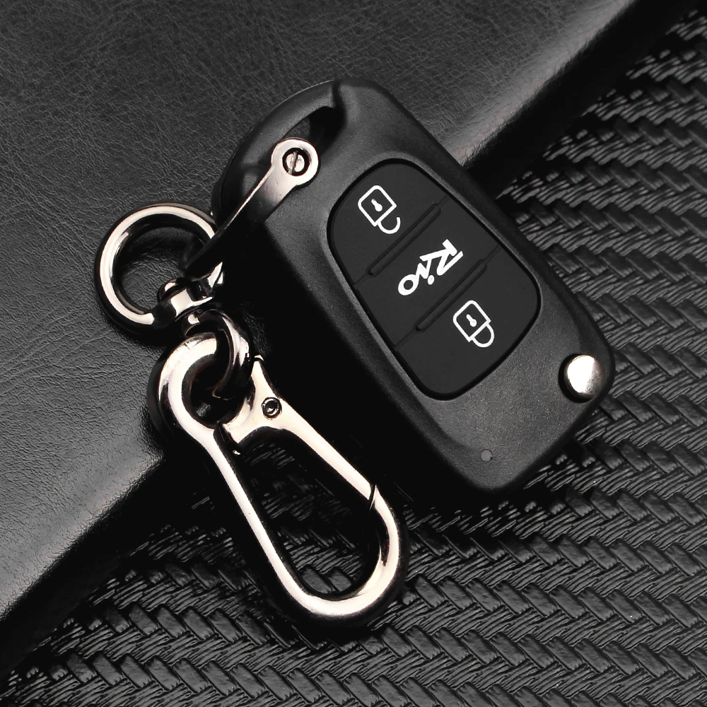 Автомобильный ключ KEYYOU для Kia Rio 3 кнопки флип Обложка сменная ключ оболочки пустой пульт дистанционного Fob чехол Cut/Uncut Blade KeyCase - Number of Buttons: Uncut With Key Ring