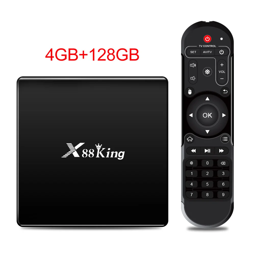 X88 King 4GB 128G Amlogic S922X TV Box Android 9.0 Dual Wifi BT5.0 1000M 4K Google Play Store Netflix Youtube 4K Media Player - Color: X88 King Black