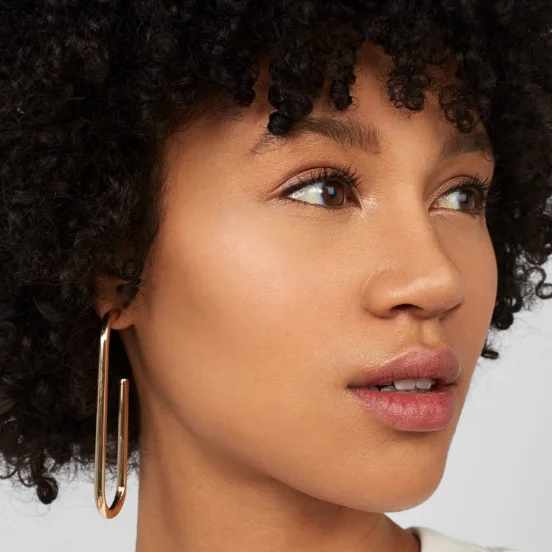 

Fashion Simple Geometric Copper Earrings Creative Metal Hoop Earrings for women