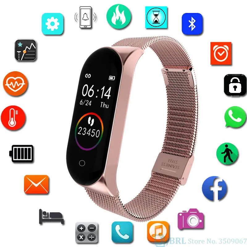 Умные часы для детей браслет из нержавеющей стали M4 SmartWatch Ios Android цифровые