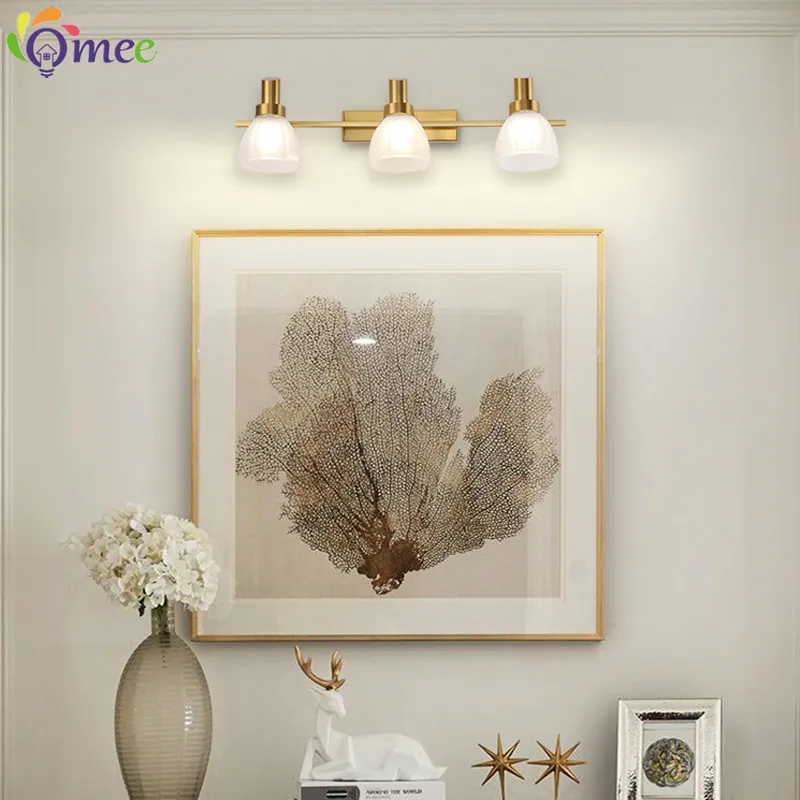 Golden Led Wall Lamp Bathroom Mirror Lamps Mordern Hotel Vanity Light Wall Mounted Lights Home Fixture Sconce Lamps E14 Lighting