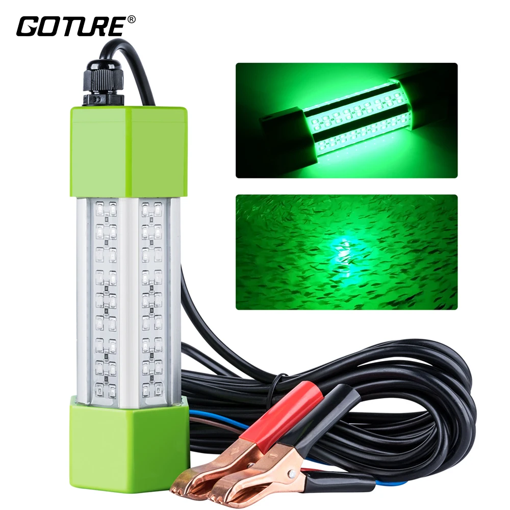 

Goture 12V 40W/70W 72/180 LEDs Green/White LED Submersible Fishing Light Underwater Squid Portable Attracing Lights with 5m Cord