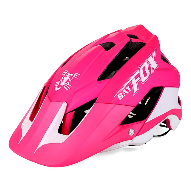 BATFOX в целом литье велосипедный шлем ультра-легкий дорожный шлем «летучая мышь» с рисунком лисы DH AM высококачественный MTB велосипедный шлем длинным рука - Цвет: F659 pink