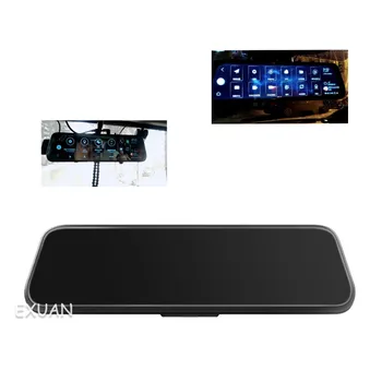 شراء 10 بوصة تعمل باللمس جهاز تسجيل فيديو رقمي للسيارات تدفق وسائل الإعلام مرآة داش كام FHD 1080P مسجل فيديو عدسة مزدوجة دعم 1080P كاميرا الرؤية الخلفية ل...