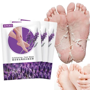 

EFERO 4pair Lavender Exfoliating Foot Mask for Legs Skin Peeling Dead Skin Feet Mask Spa Socks for Pedicure Socks Foot Patch
