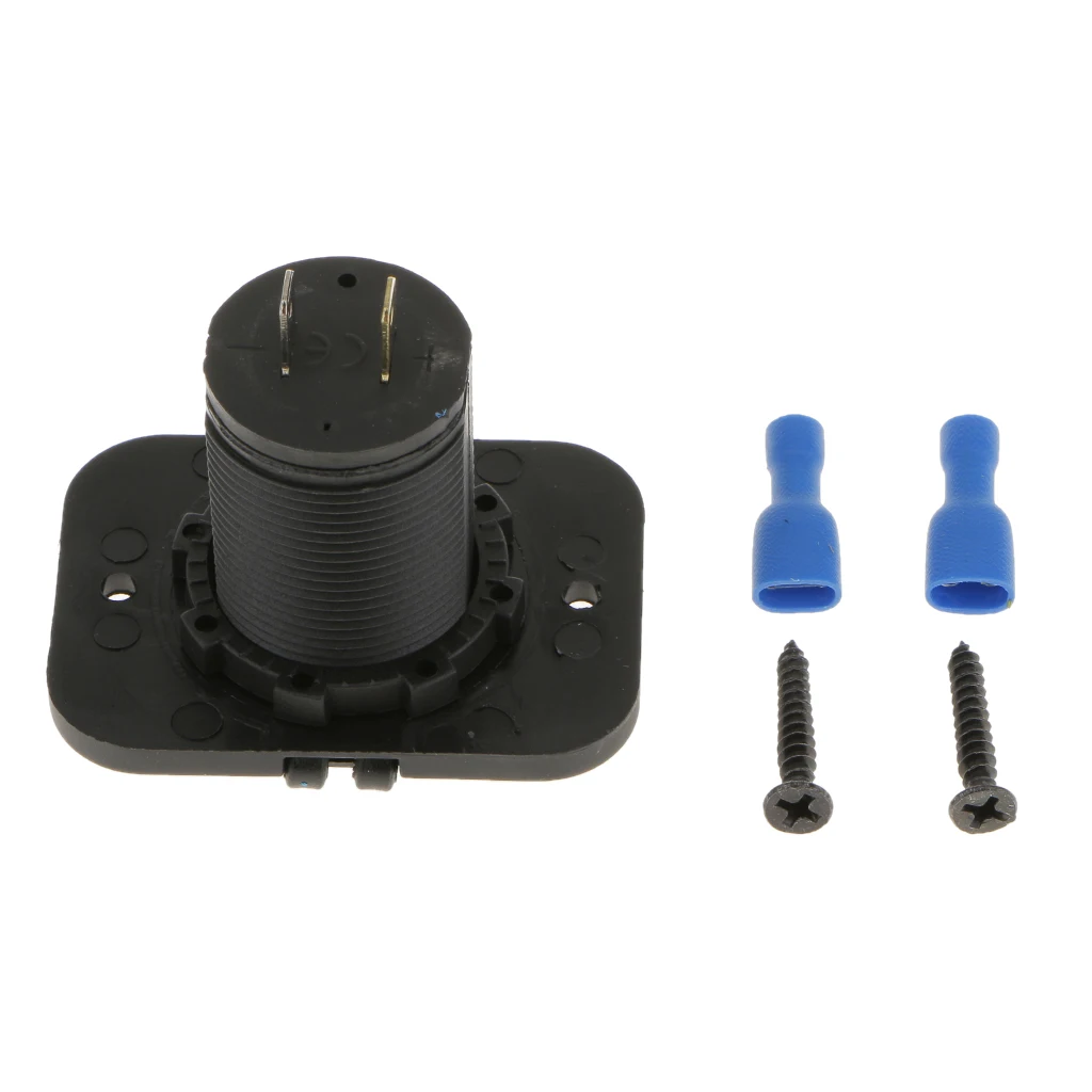 3.1Amp Waterproof Motorcycle Dual USB Port Charger Socket 1A % 2.1A for Car Boat Marine RV Mobile with Blue LED Indicator