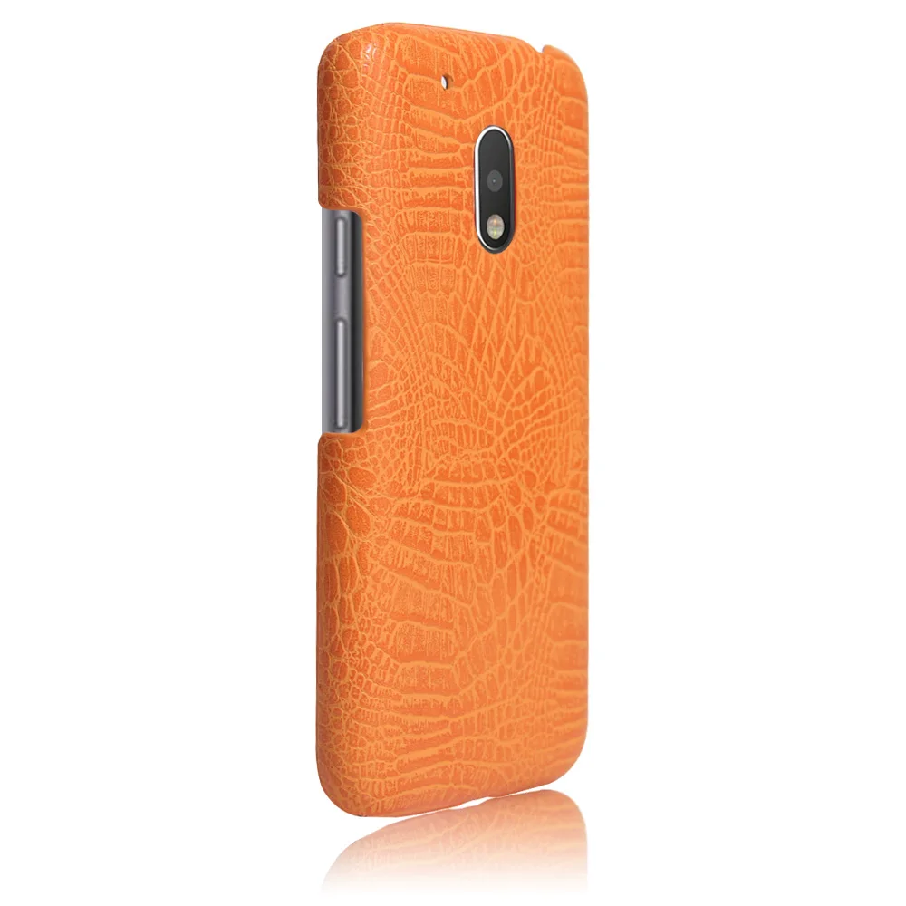 Роскошный кожаный чехол для телефона с узором «крокодиловая кожа» для Motorola Moto Z FORCE Z PLAY X PLAY G4 E4 G5 G5S G6 PLUS G3 E3 Z3 X4 - Цвет: Оранжевый