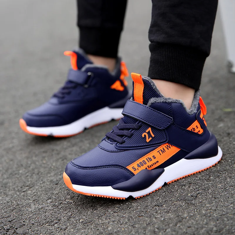 Children's shoes autumn and winter autumn boys and girls plus velvet thick warm outdoor sports shoes men 1819
