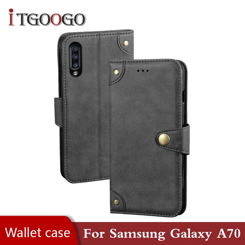Чехол кошелек для samsung galaxy A70 Кожаная Обложка книг Магнитный противоударный чехол