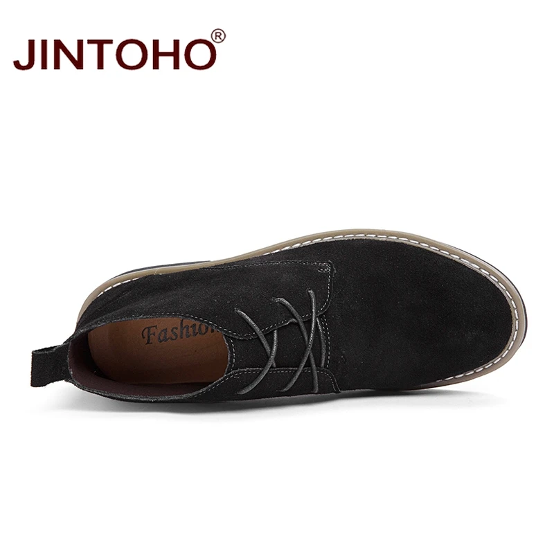 Высококачественные мужские ботинки JINTOHO из натуральной кожи модная мужская