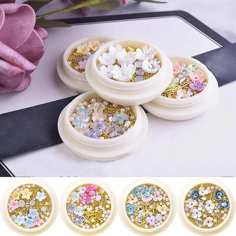 MEET thross Flower Design 3D украшения для дизайна ногтей жемчужные бусинки подвески