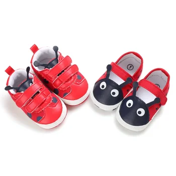 

Baby Shoes Spring Autumn PU Newborn Baby Girl Cute Cartoon Red Ladybug Shoes Boys Soft Bottom Shoes First Walker