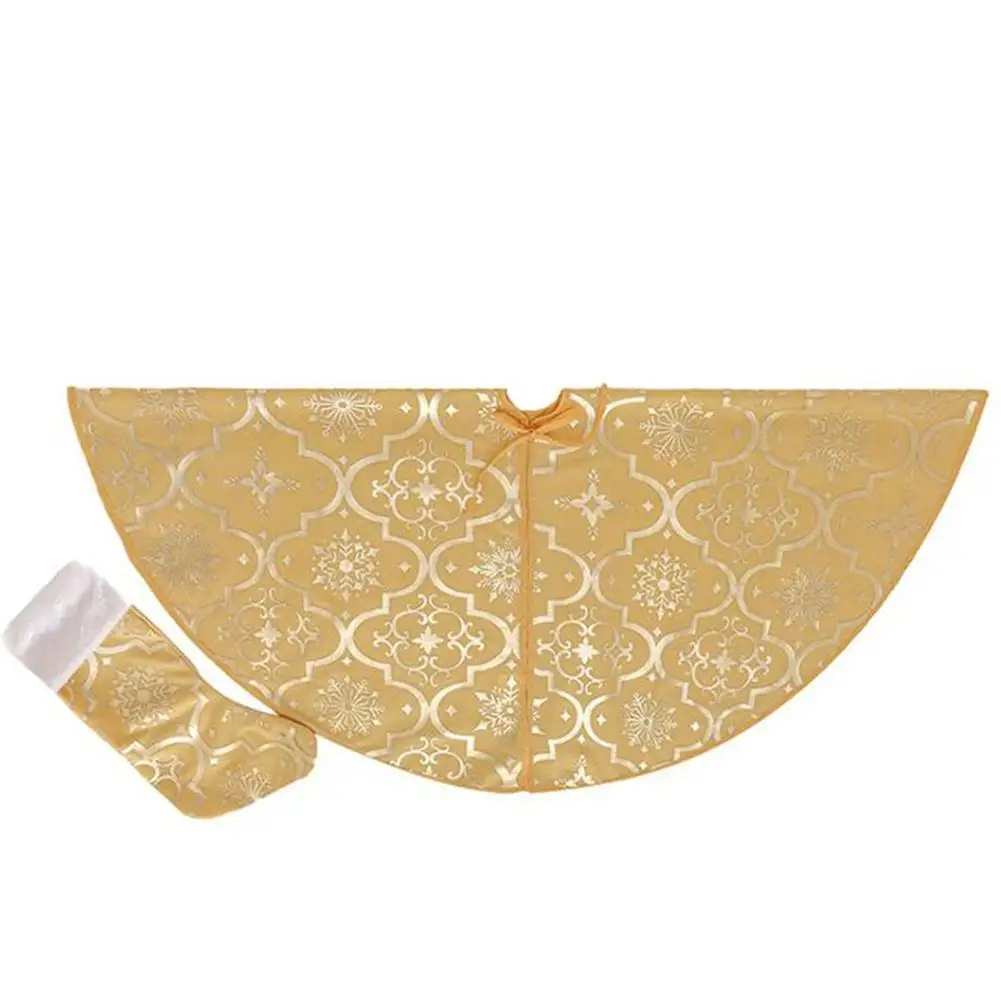 Christmas Tree Bottom Apron Christmas Tree Skirt Christmas Day Decoration Apron Suit Pure White Plush Tree Skirt - Цвет: A