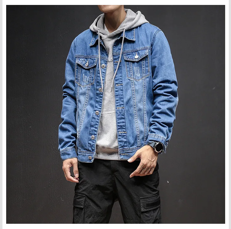 Spring And Autumn MEN'S Denim Coat COUPLE'S Washing Retro Trend Casual Loose And Plus-sized Jacket Versatile Korean-style